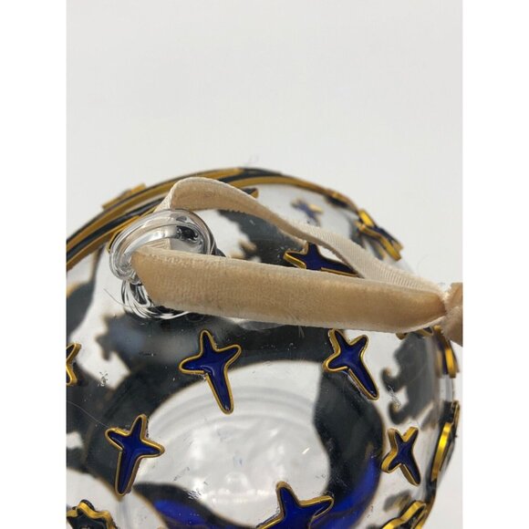 Pier 1 Christmas Ornament Glass Cloisonne Gold Blown Ball Nativity Three Kings - Picture 5 of 9